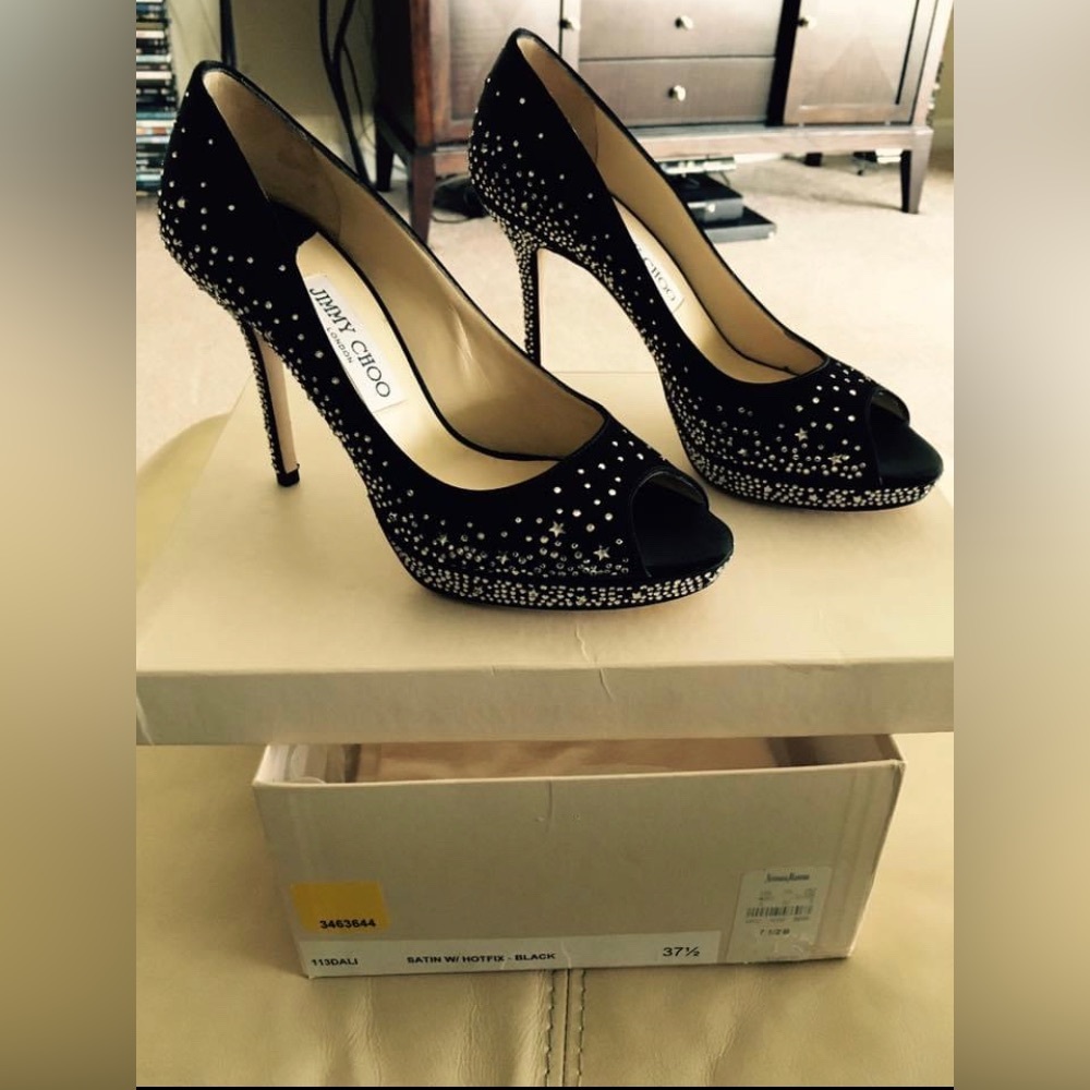 JIMMY Choo London Satin Hotflix black NIB - Picture 14 of 16